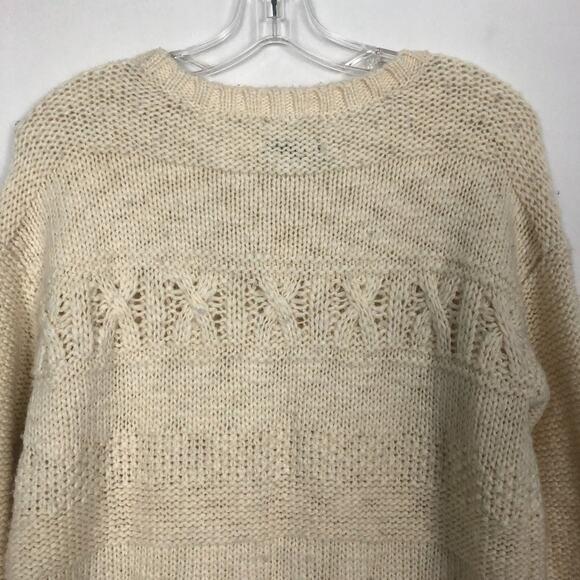 American Eagle Fisherman Wool Blend Old Money Academia Chunky Sweater Sz Medium - Picture 7 of 11